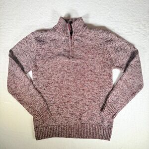 Kian D Los Angeles Men's Red Brown Cotton Knit Sweater Large Heathered
